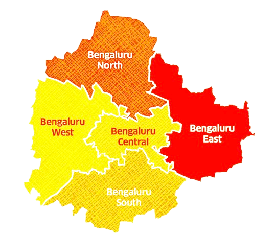 Map of Bengaluru's Talkathon regions